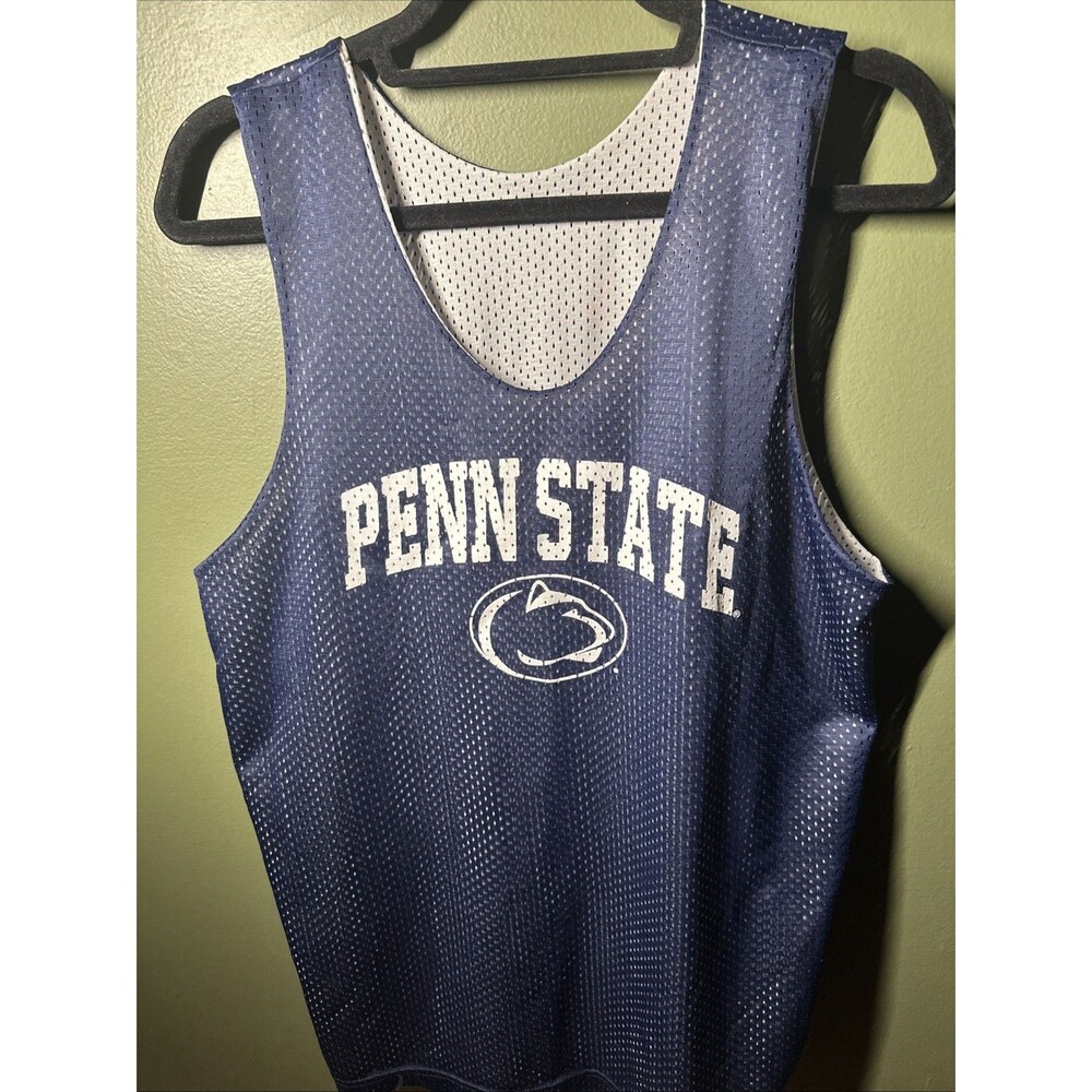 Vintage A4 Penn State White/Blue Mesh Tank Top Mens Small
